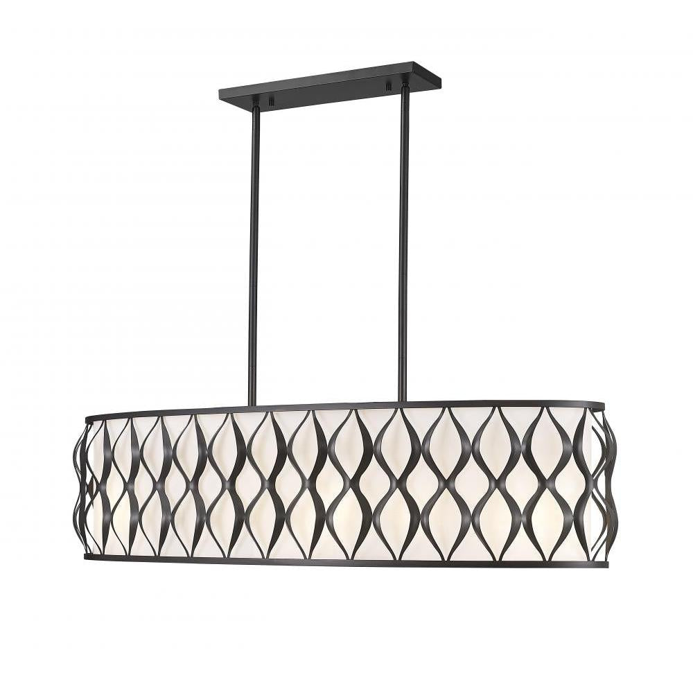 10 Light Linear Chandelier-White