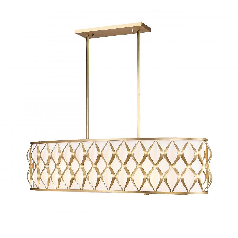 10 Light Linear Chandelier-White
