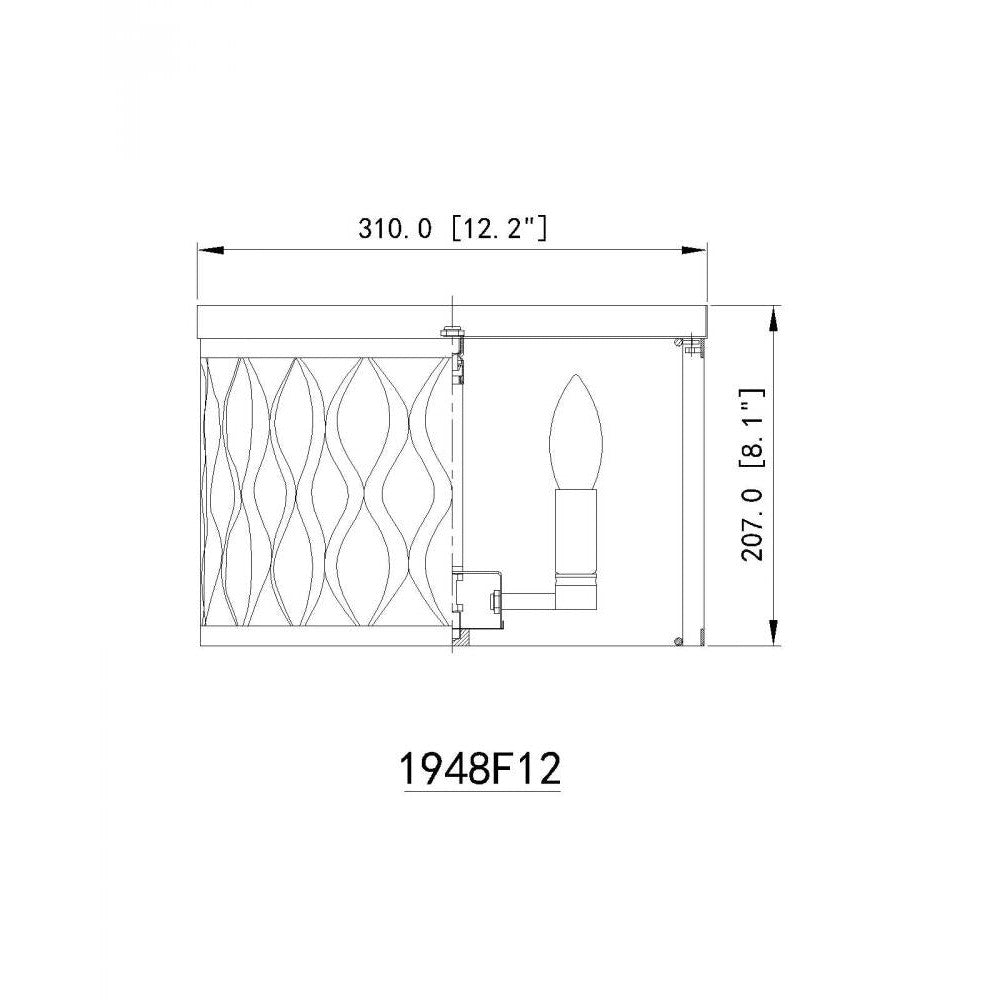 Z-Lite Lighting 1948F12-MB Flush Mount Contemporary - Black