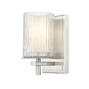 1 Light Wall Sconce-Clear + Etched Opal
