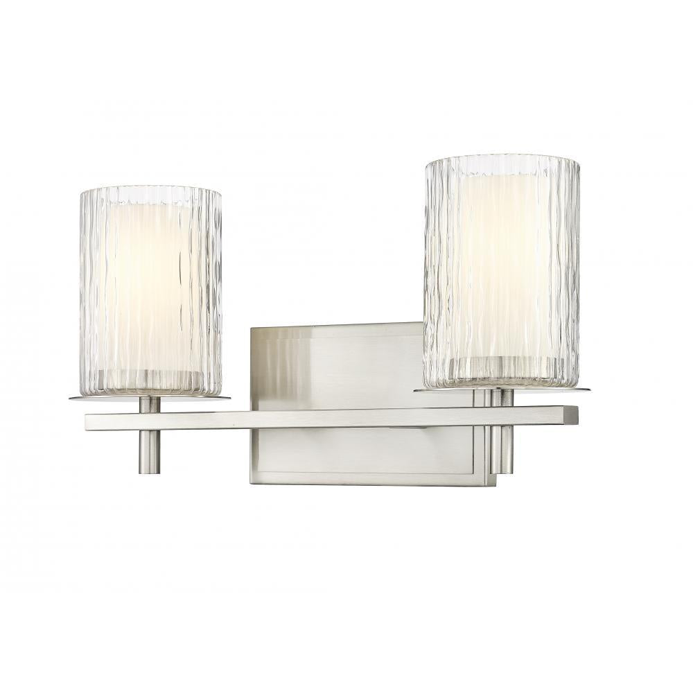 2 Light Vanity-Clear + Etched Opal