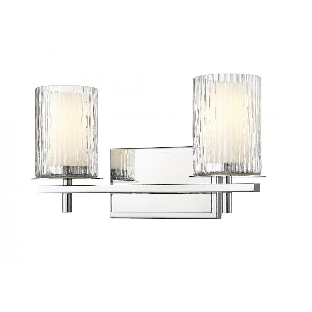 2 Light Vanity-Clear + Etched Opal