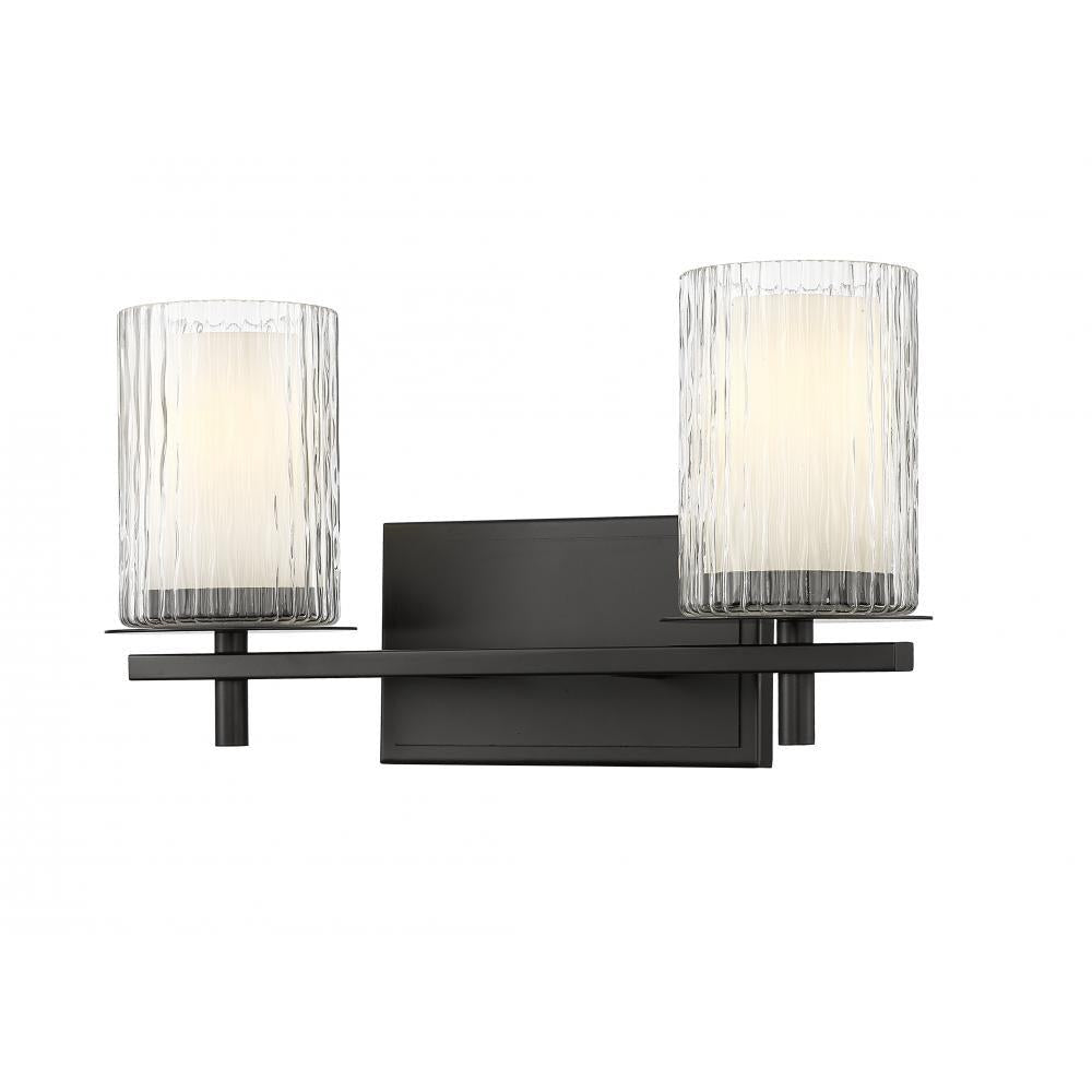 2 Light Vanity-Clear + Etched Opal