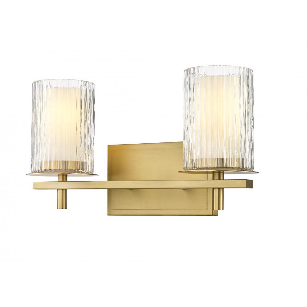 2 Light Vanity-Clear + Etched Opal