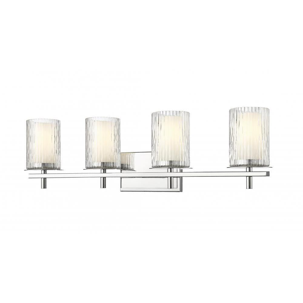 4 Light Vanity-Clear + Etched Opal