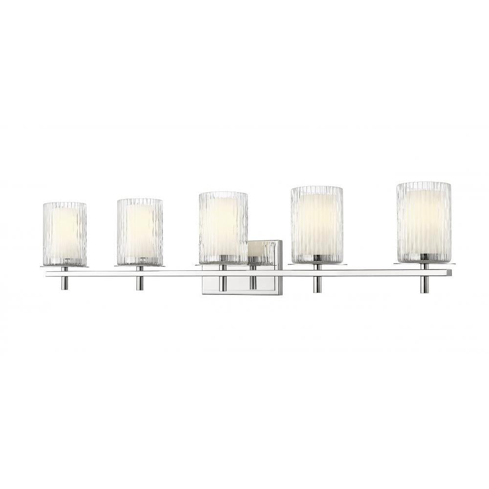 5 Light Vanity-Clear + Etched Opal