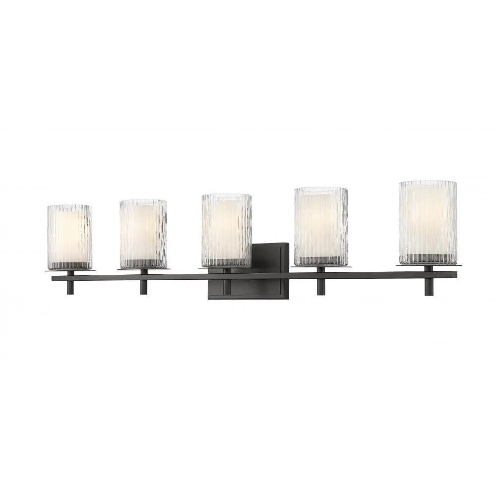 5 Light Vanity-Clear + Etched Opal