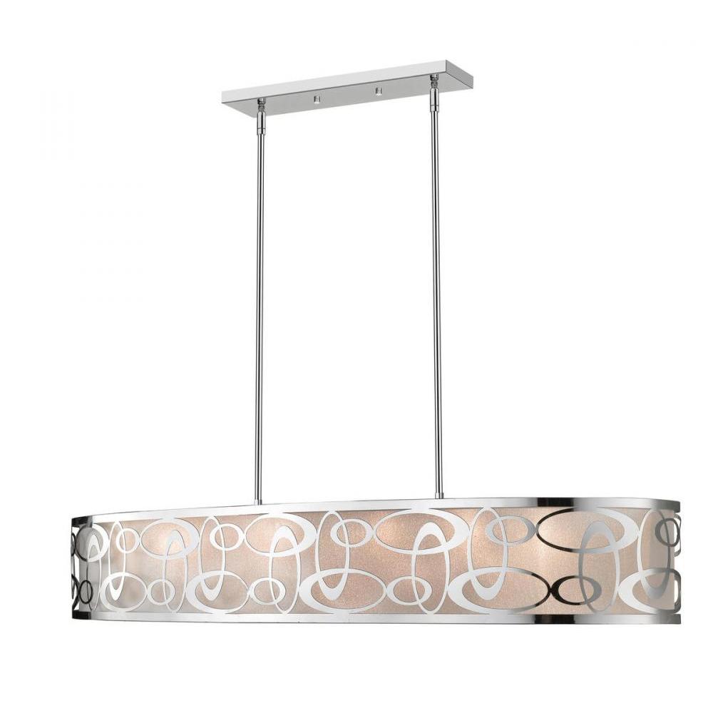 8 Light Linear Chandelier-White