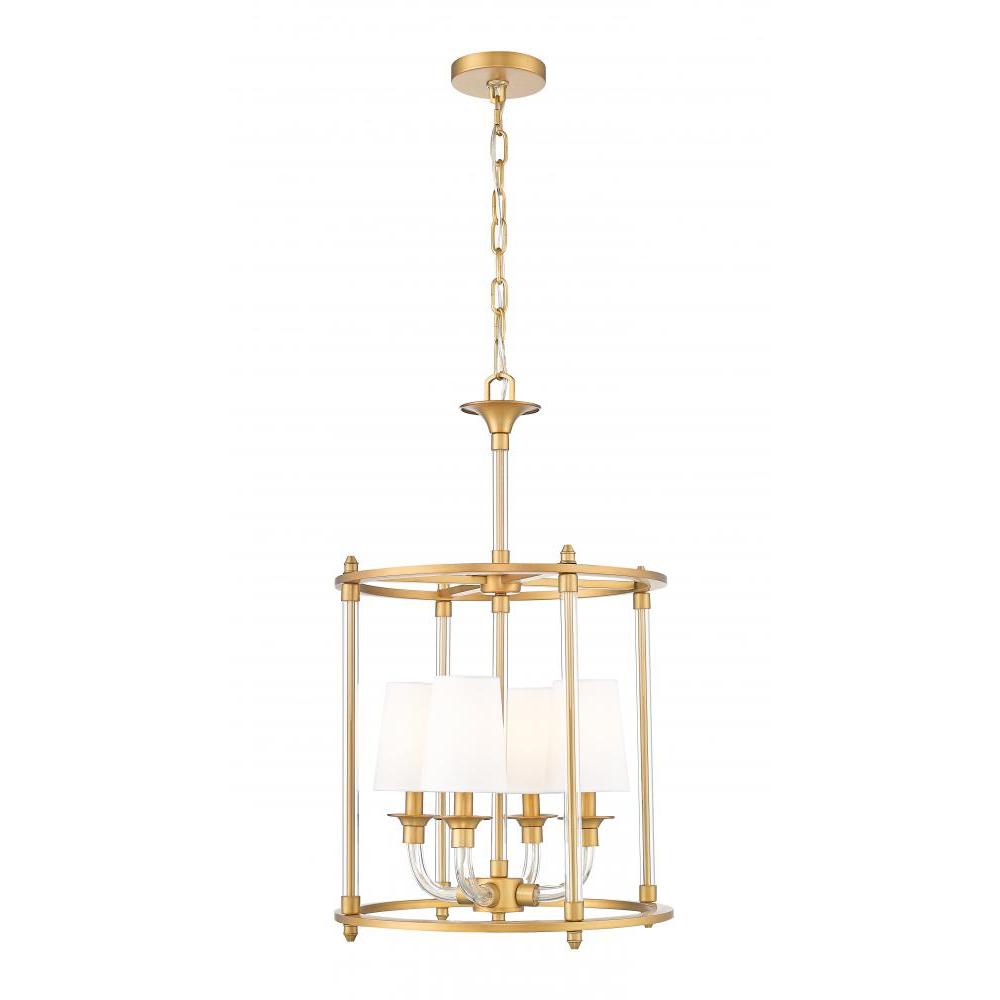4 Light Chandelier-White