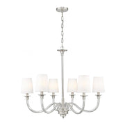6 Light Chandelier-White