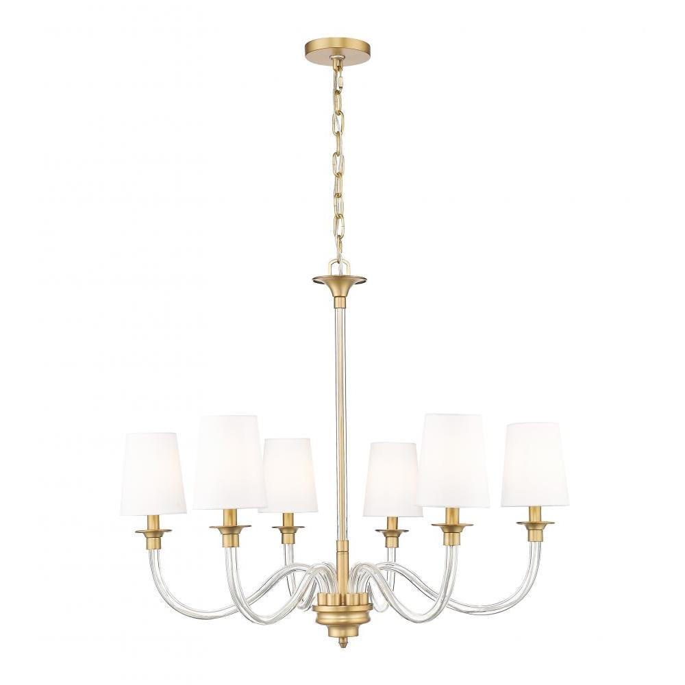 6 Light Chandelier-White