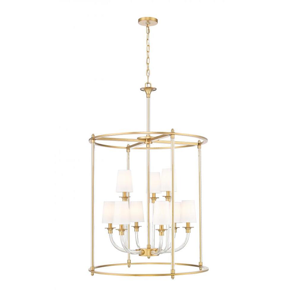 9 Light Chandelier-White