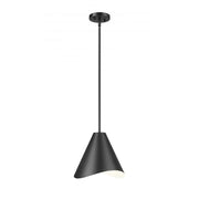 1 Light Pendant-Matte Black & Inner White