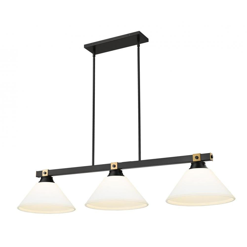3 Light Billiard Table Light -Matte Opal