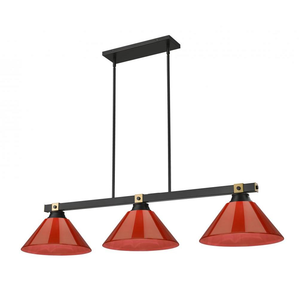 3 Light Billiard Table Light -Burgundy