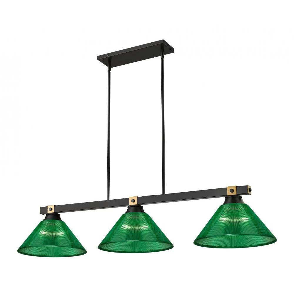 3 Light Billiard Table Light -Green
