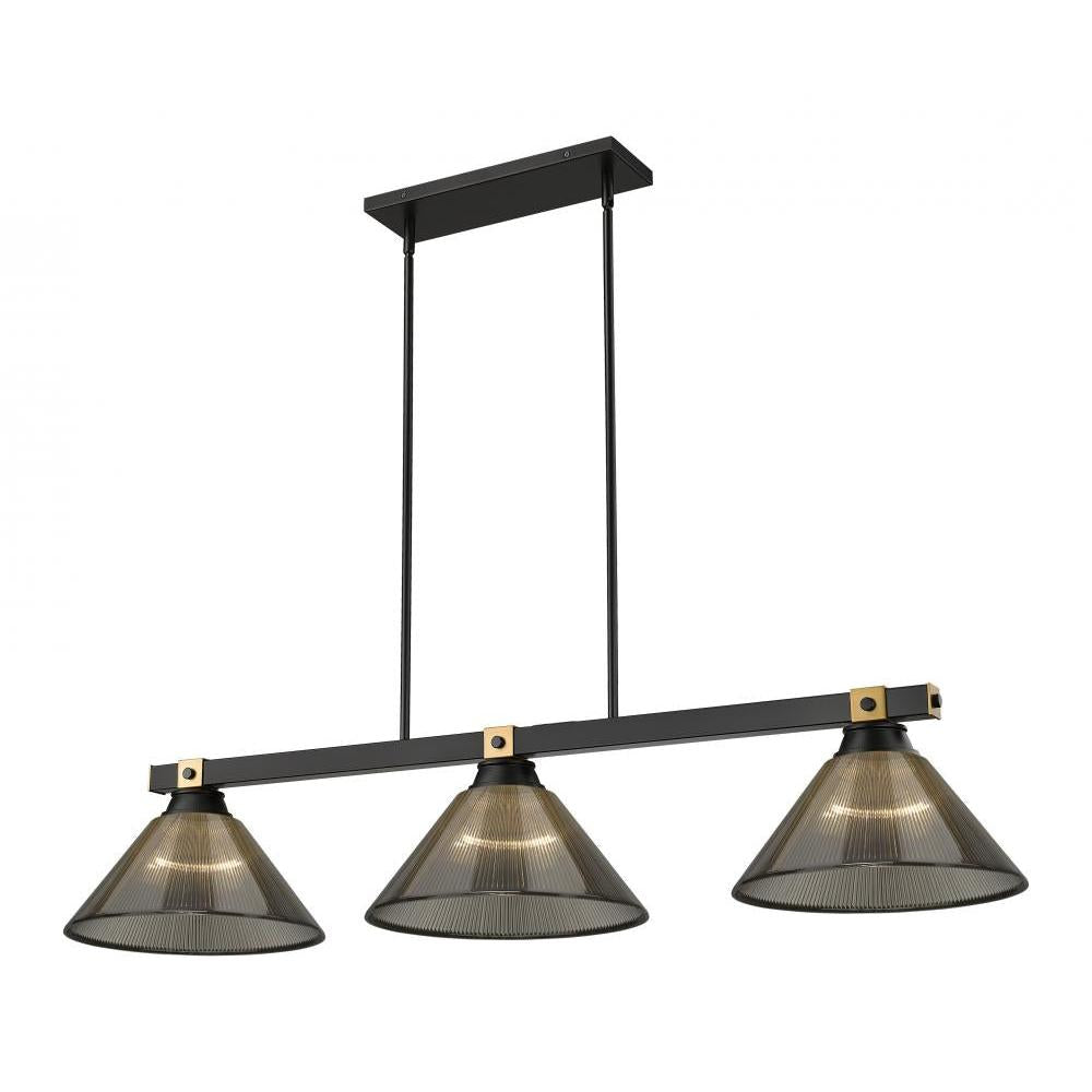 3 Light Billiard Table Light -Smoke