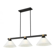 3 Light Billiard Table Light -White Linen