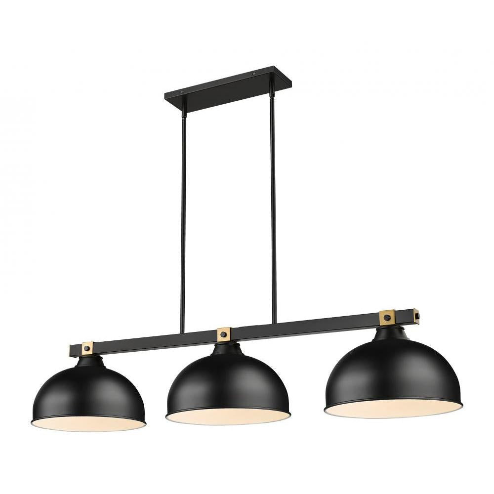 3 Light Billiard Table Light -Matte Black