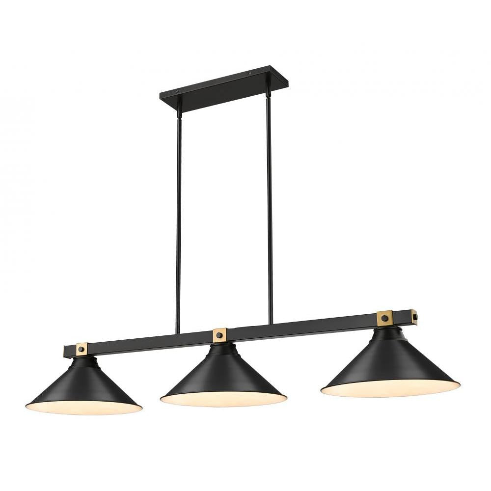 3 Light Billiard Table Light -Matte Black