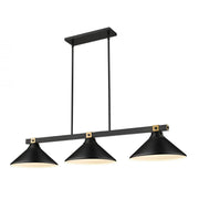 3 Light Billiard Table Light -Matte Black