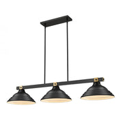 3 Light Billiard Table Light -Matte Black