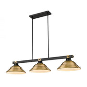3 Light Billiard Table Light -Rubbed Brass