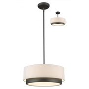 3 Light Pendant-White Linen