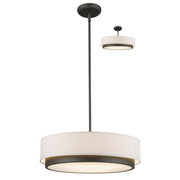 3 Light Pendant-White Linen