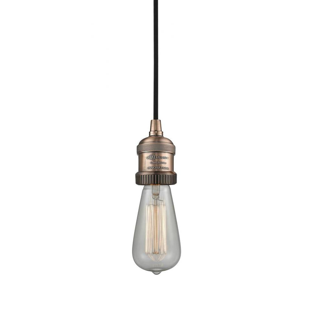 Bare Bulb - 1 Light - 2 inch - Antique Copper - Cord hung - Cord Set