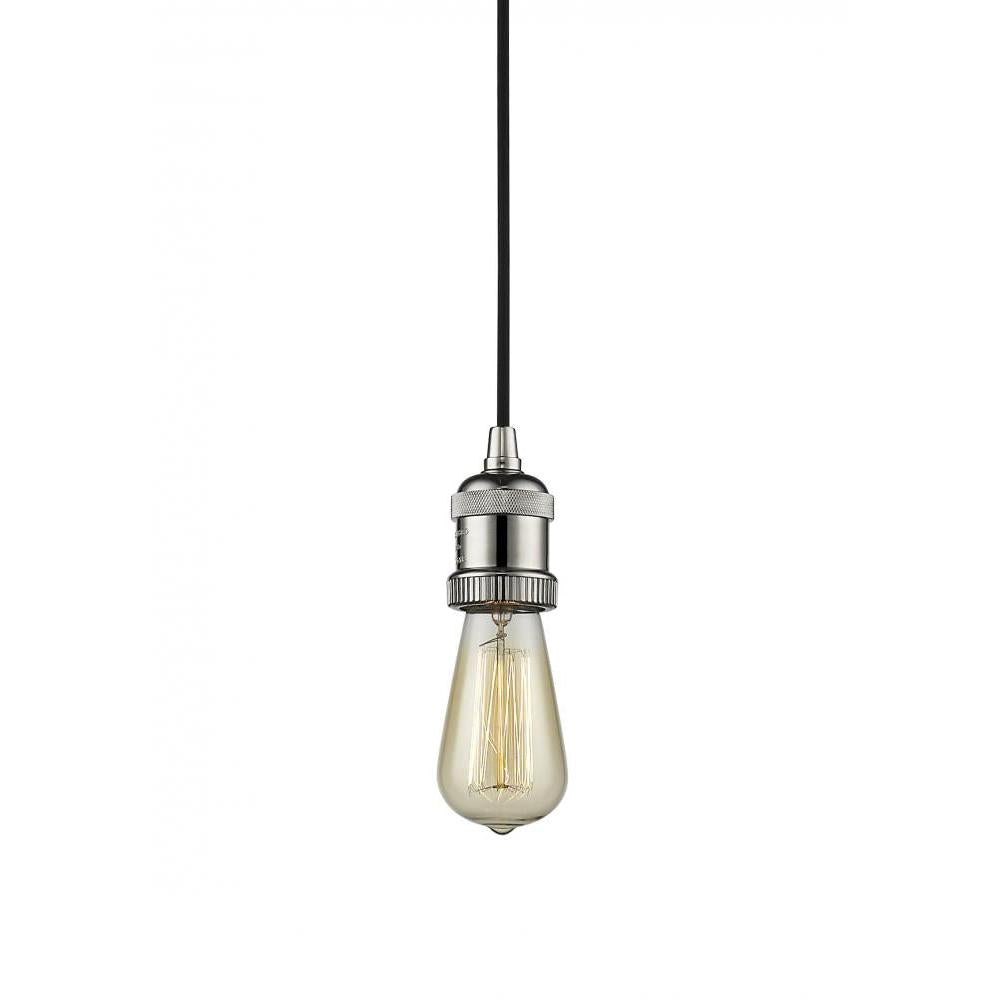 Bare Bulb - 1 Light - 2 inch - Polished Nickel - Cord hung - Cord Set