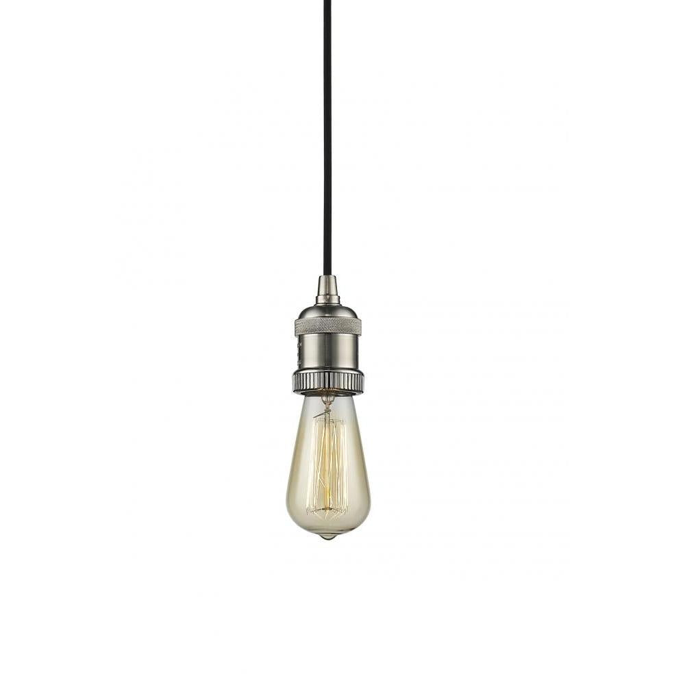 Bare Bulb - 1 Light - 2 inch - Brushed Satin Nickel - Cord hung - Cord Set