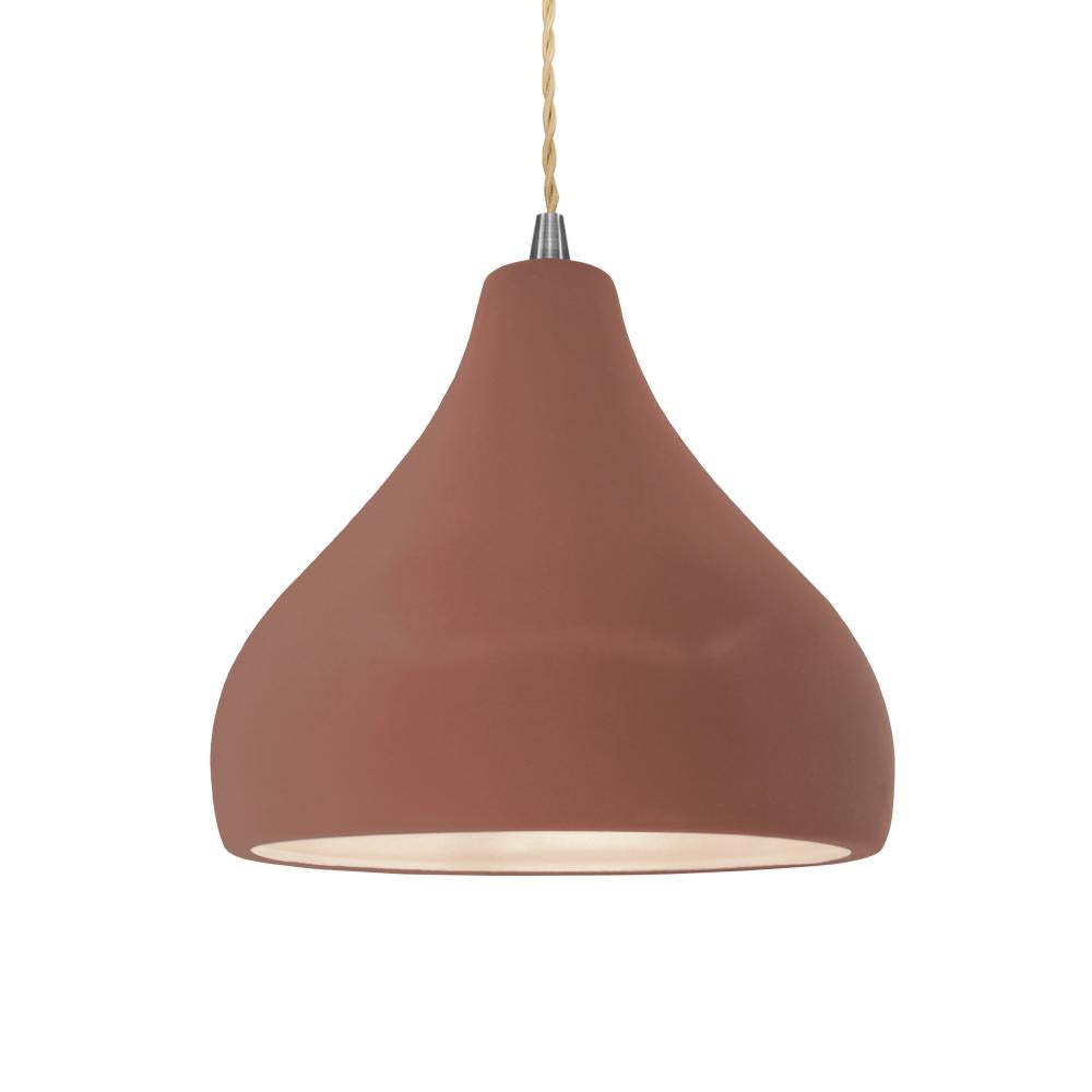 Justice Design Group RADIANCE CER-6563-CLAY-NCKL-BEIG-TWST-LED1-700 Pendant - Canyon Clay