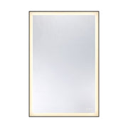 Paulding LED Rectangle Frontlit Mirror with Black Frame light