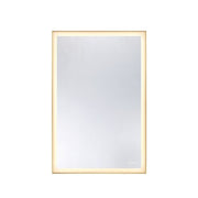 Paulding LED Rectangle Frontlit Mirror with Gold Frame light