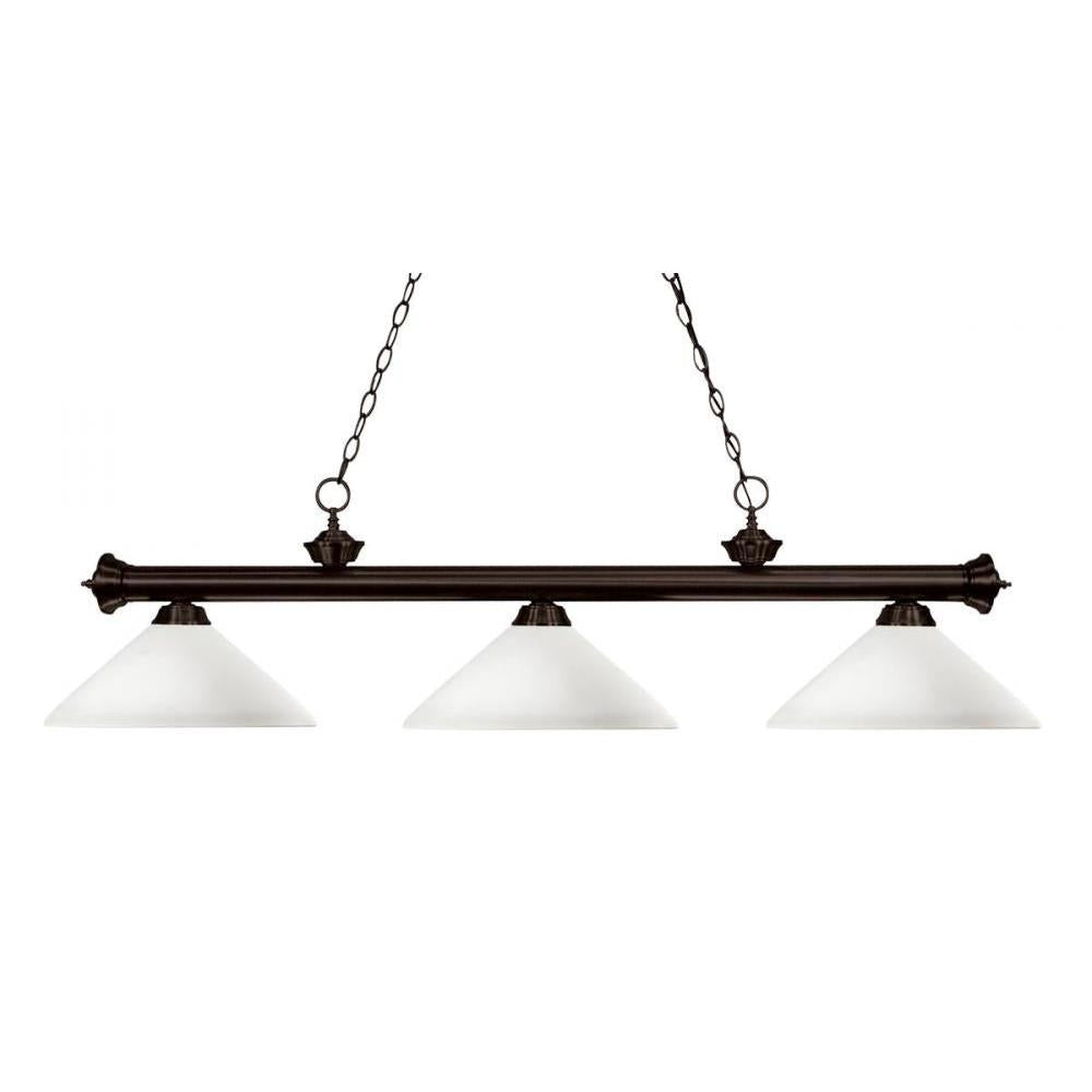 3 Light Billiard Table Light -Matte Opal