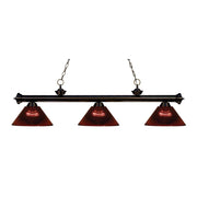 3 Light Billiard Table Light -Burgundy
