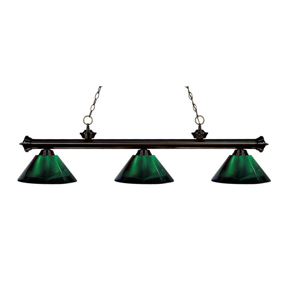 3 Light Billiard Table Light -Green