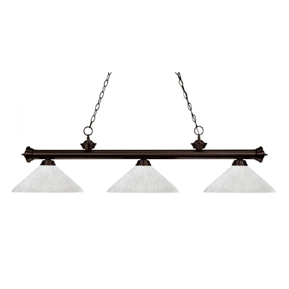 3 Light Billiard Table Light -White Linen