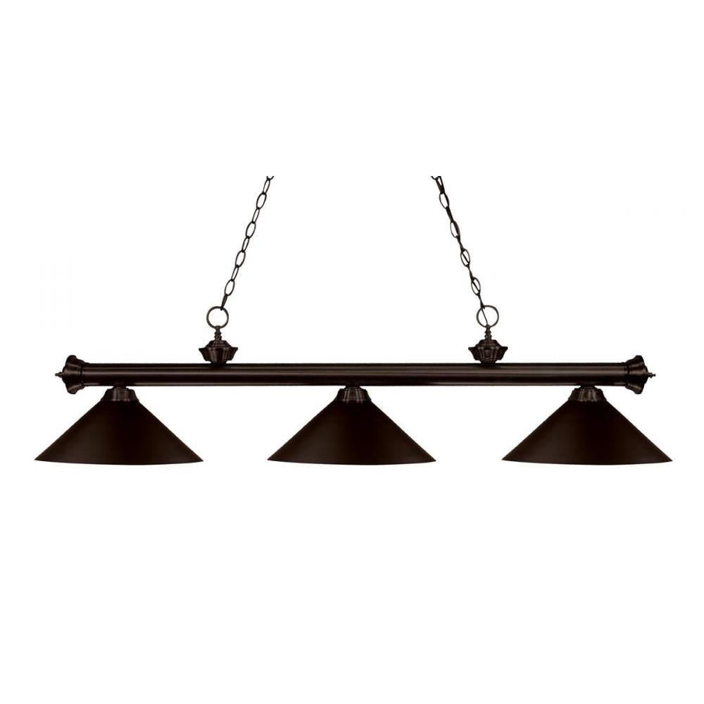 3 Light Billiard Table Light -Bronze