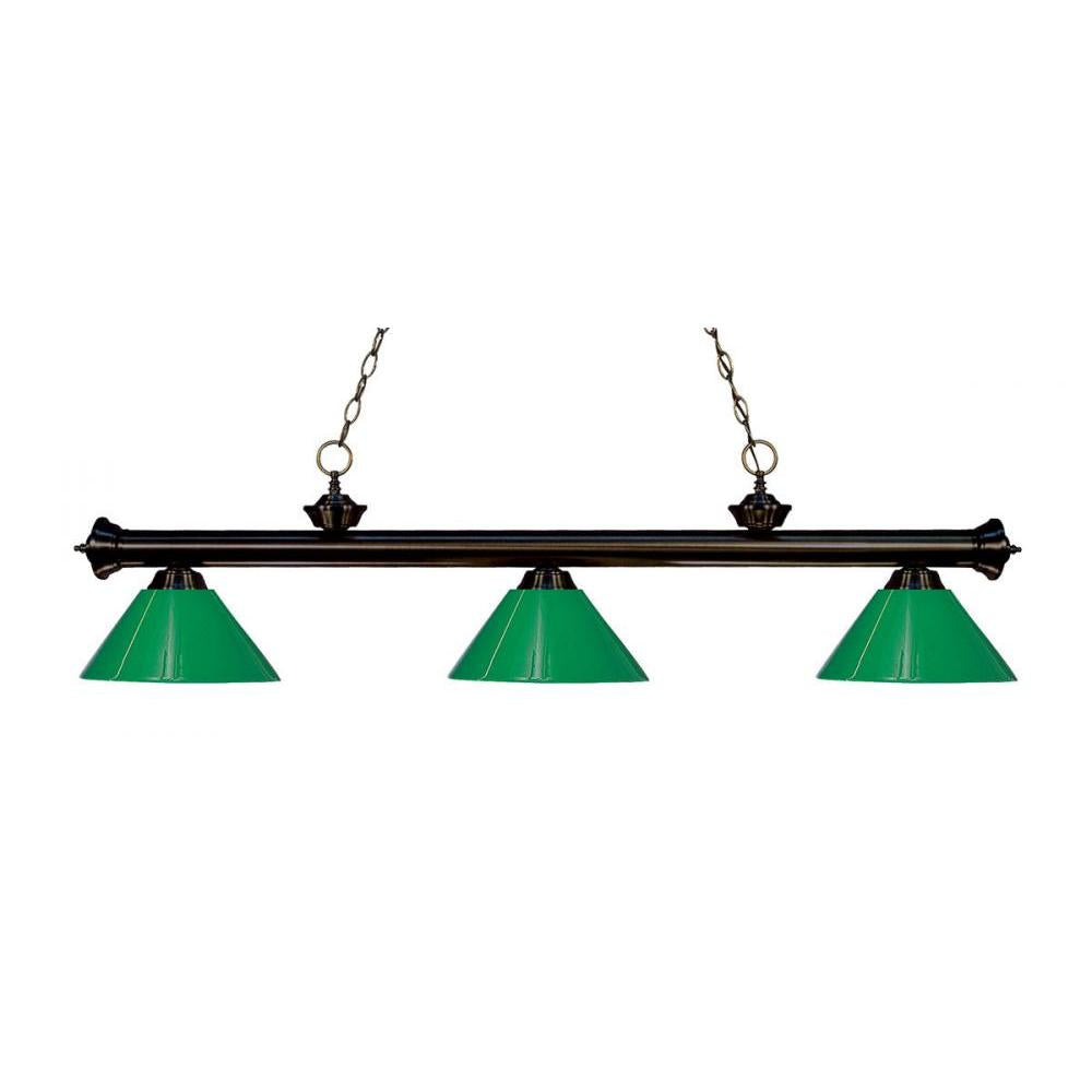 3 Light Billiard Table Light -Green