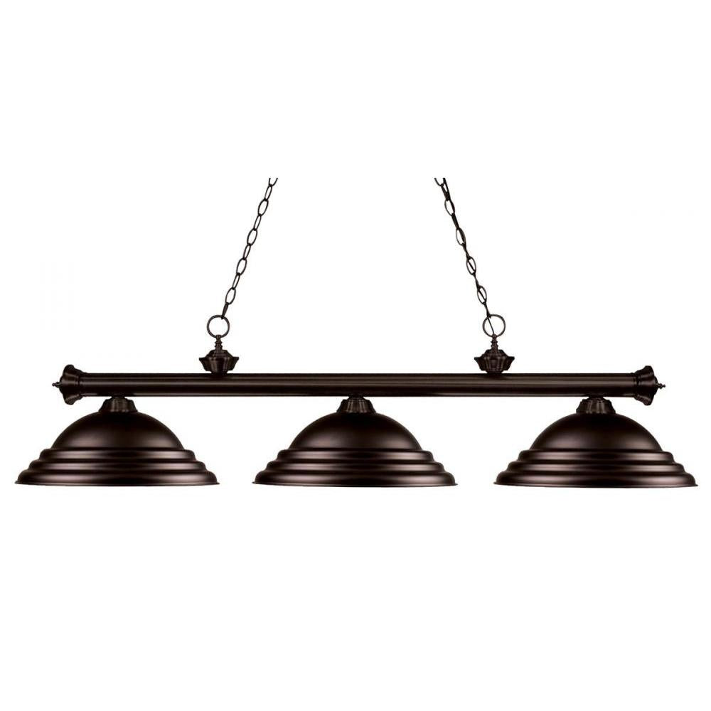 3 Light Billiard Table Light -Bronze