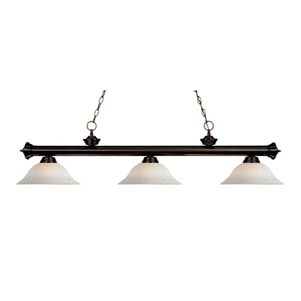 3 Light Billiard Table Light -White Mottle