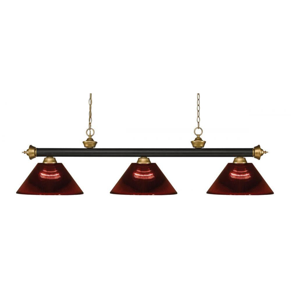 3 Light Billiard Table Light -Burgundy