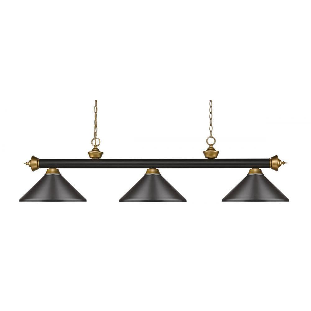 3 Light Billiard Table Light -Bronze