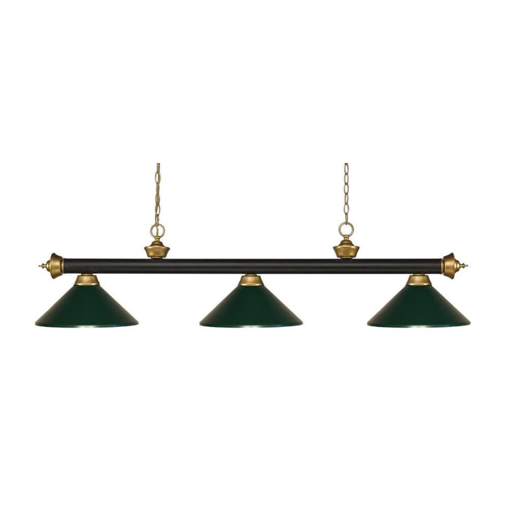 3 Light Billiard Table Light -Dark Green