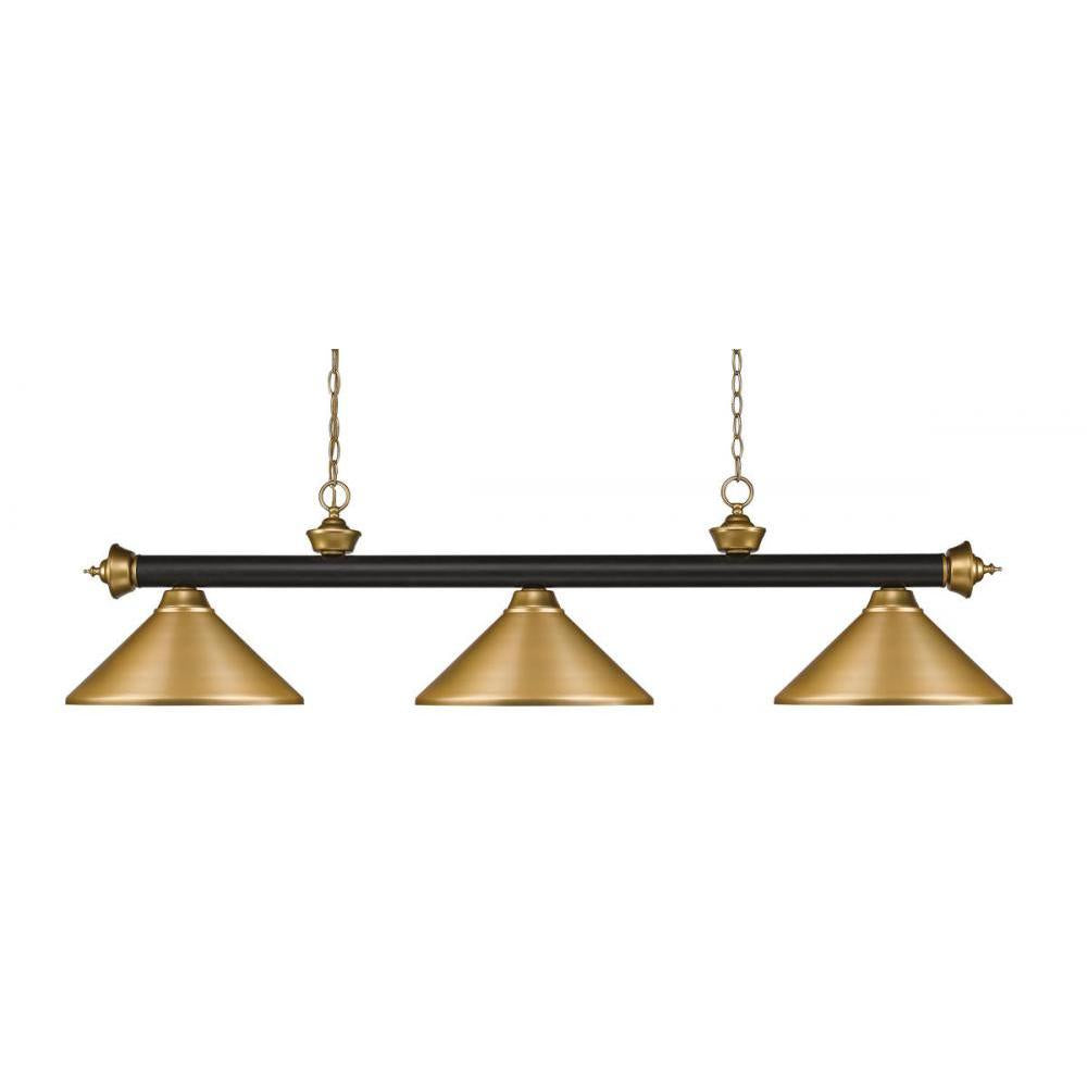 3 Light Billiard Table Light -Satin Gold