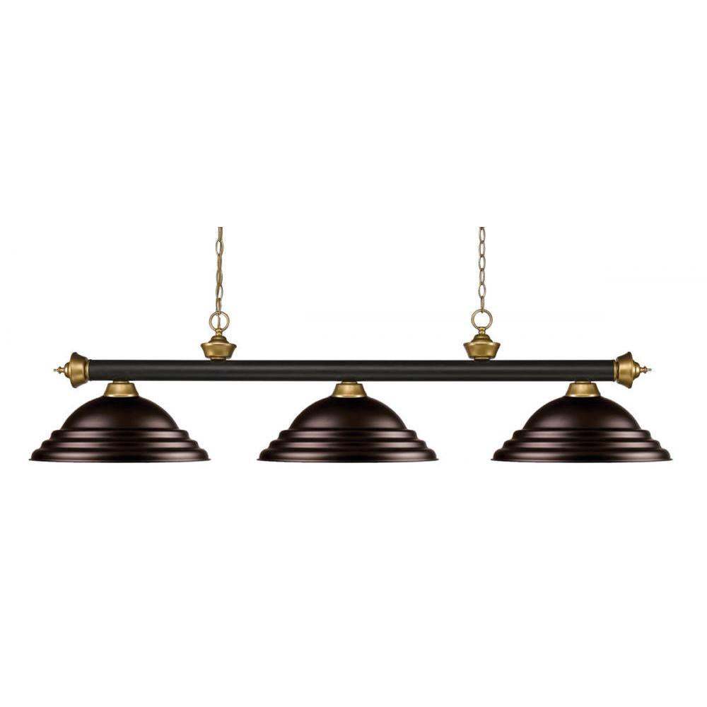 3 Light Billiard Table Light -Bronze