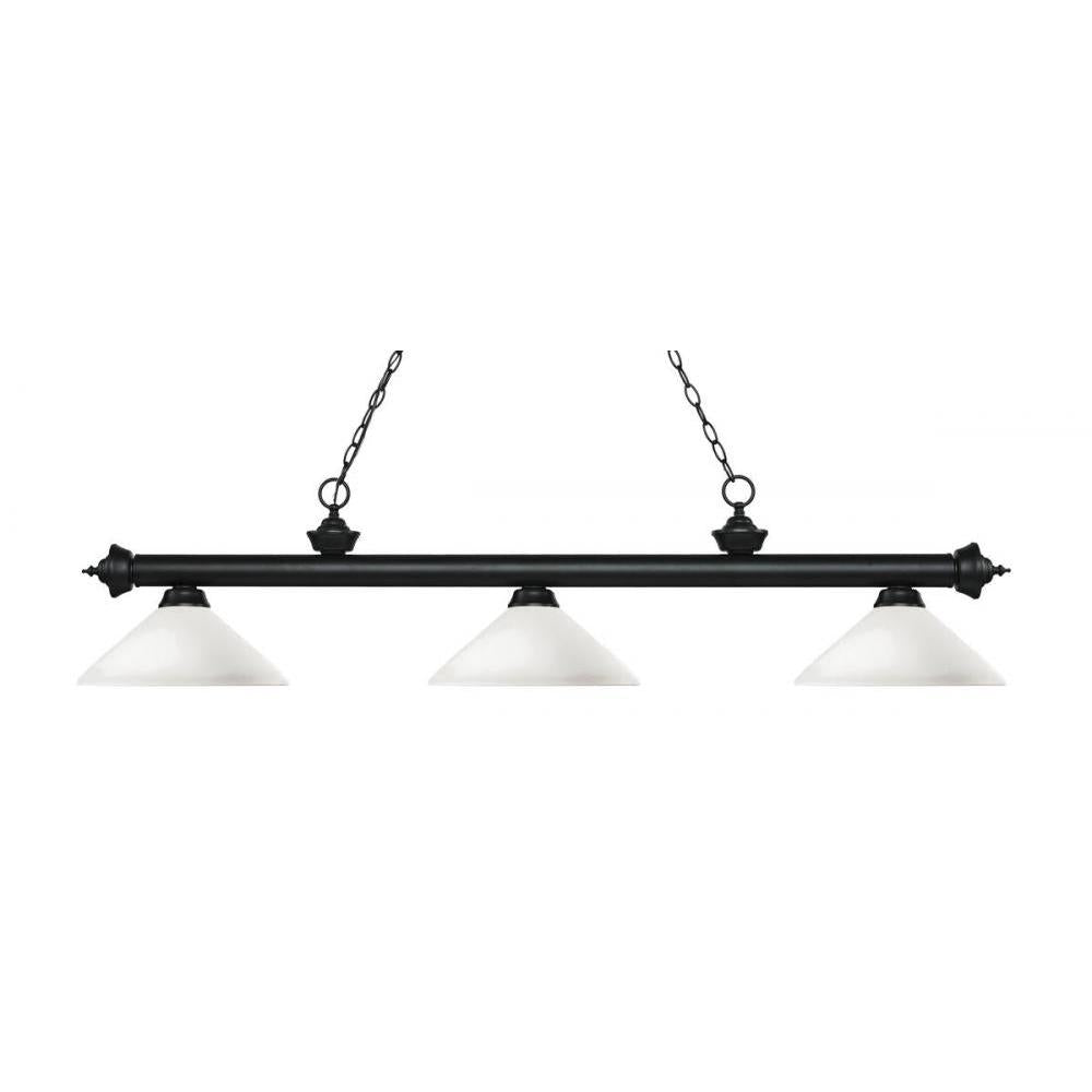 3 Light Billiard Table Light -Matte Opal