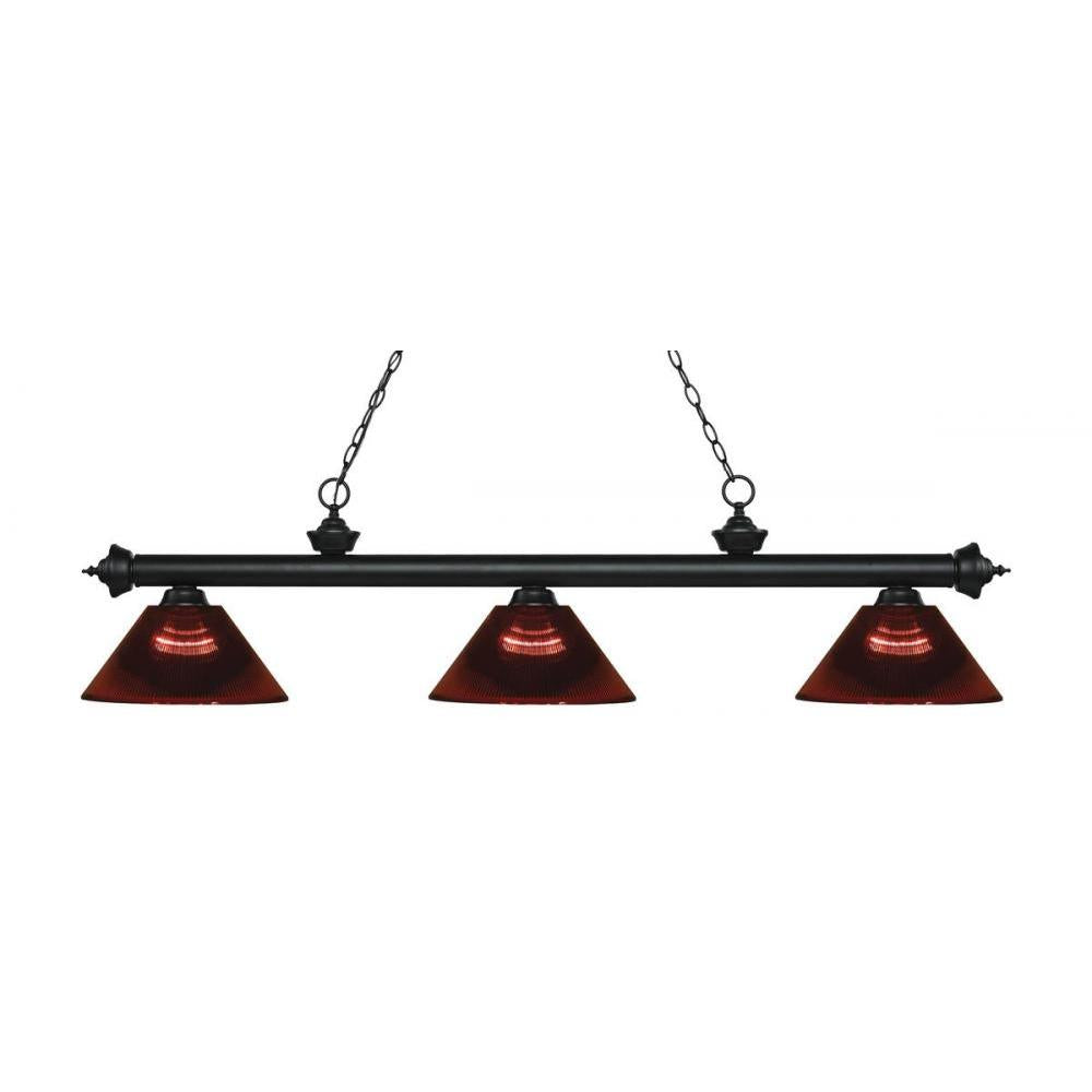 3 Light Billiard Table Light -Burgundy